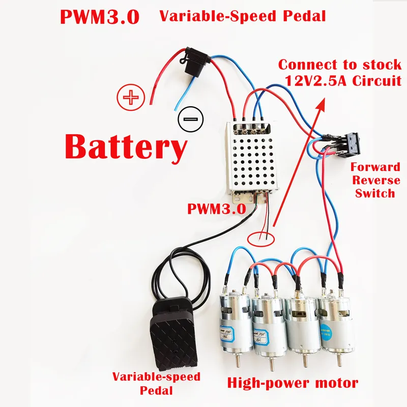 PWM3.0 Controller Combo Kit, Perfect for Power Wheels Upgrade Mods | MgcSTEM